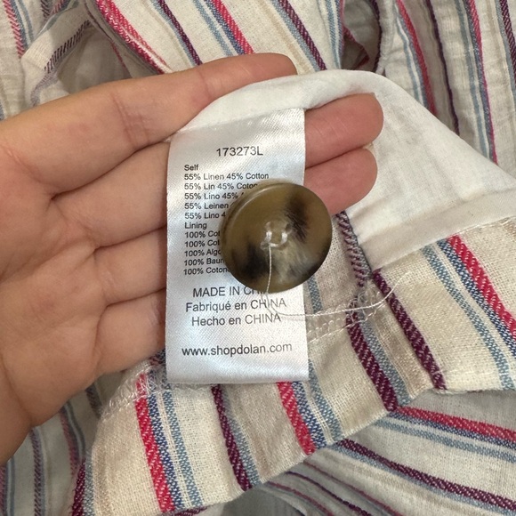 Anthropologie Dolan Anna Double-Breasted Striped Linen Blend Blazer - Picture 12 of 15